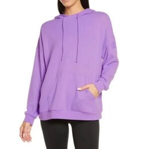 alo Yoga Alolux Soho Cozy Hoodie in Bright Orchid purple sz MEDIUM